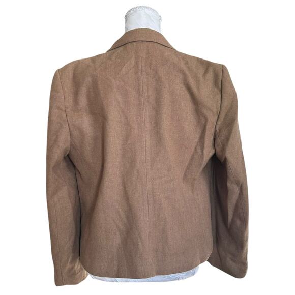 Vintage Evan Picone 100% Wool Tan Blazer Womens Sz 12 Single Breasted Academia - Picture 2 of 13